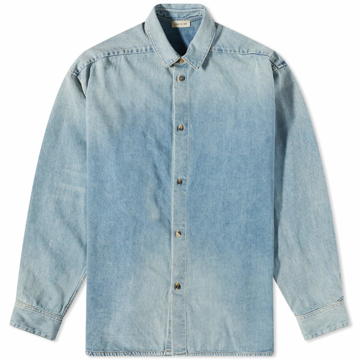 Photo: Fear Of God Men's Eternal Denim Shirt in 5 Year Indigo