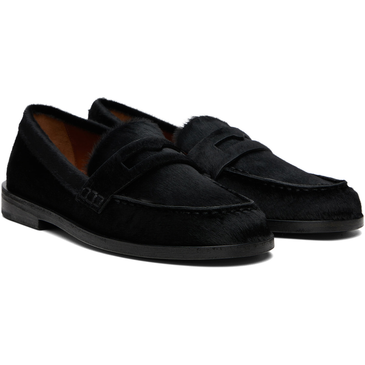 Marsèll Black Mocasso Short Hair Leather Loafers