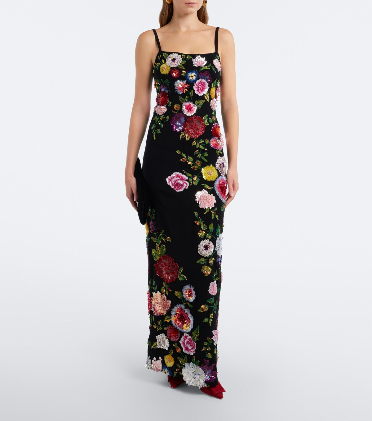 Là Fuori Noir Jardin sequined gown