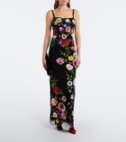 Là Fuori Noir Jardin sequined gown