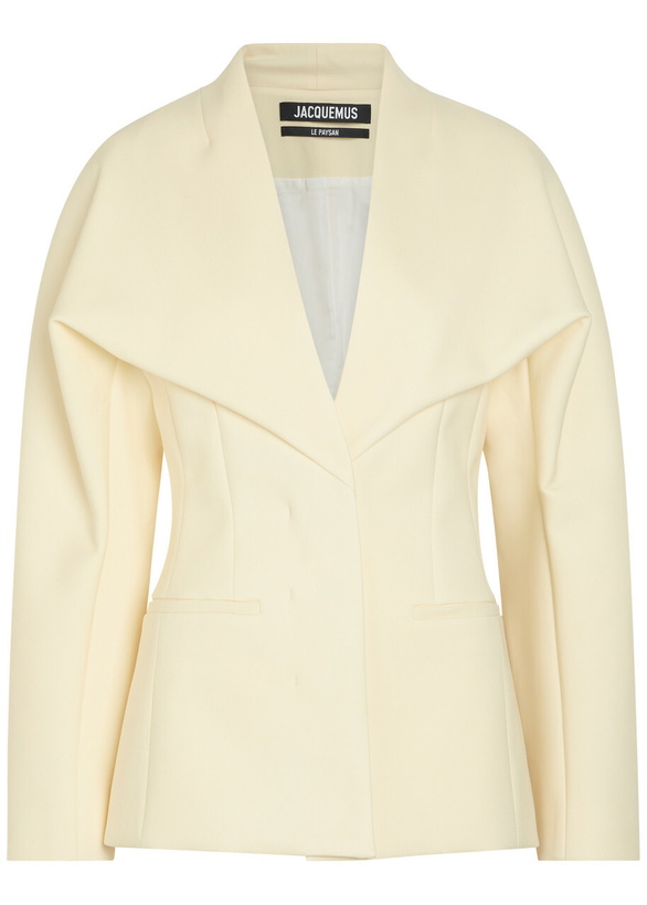 Photo: Jacquemus La Veste Chale Crepe Blazer Off White