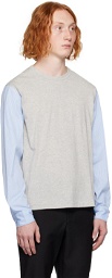 Comme des Garçons Homme Deux Gray & Blue Paneled Long Sleeve T-Shirt