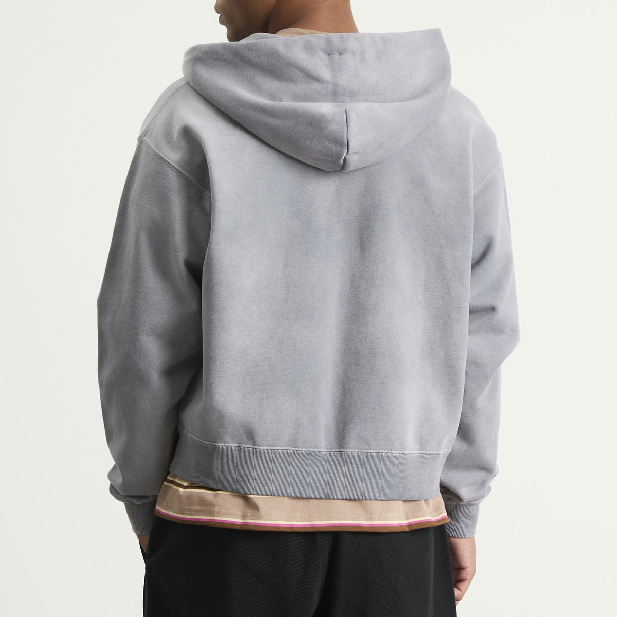 BEAMS Men's Fade Zip Hoodie in Soft Black
