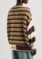 Stine Goya Striped Brushed-knit Jumper Brown