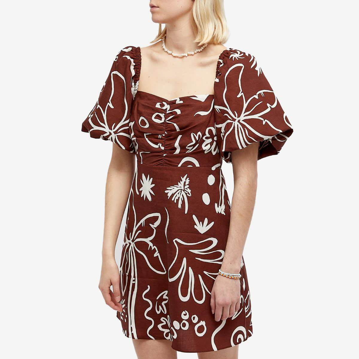 KITRI Women's Zosia Mini Dress in Coco Palm Print