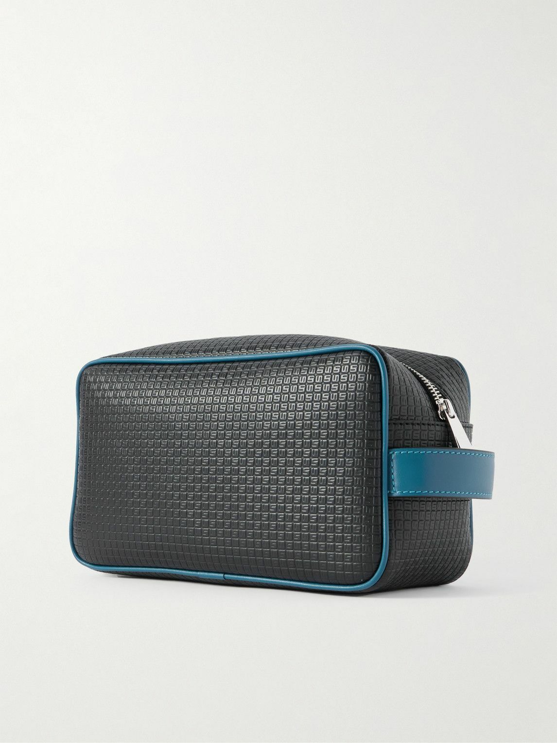 Serapian - Leather-Trimmed Stepan Coated-Canvas Wash Bag