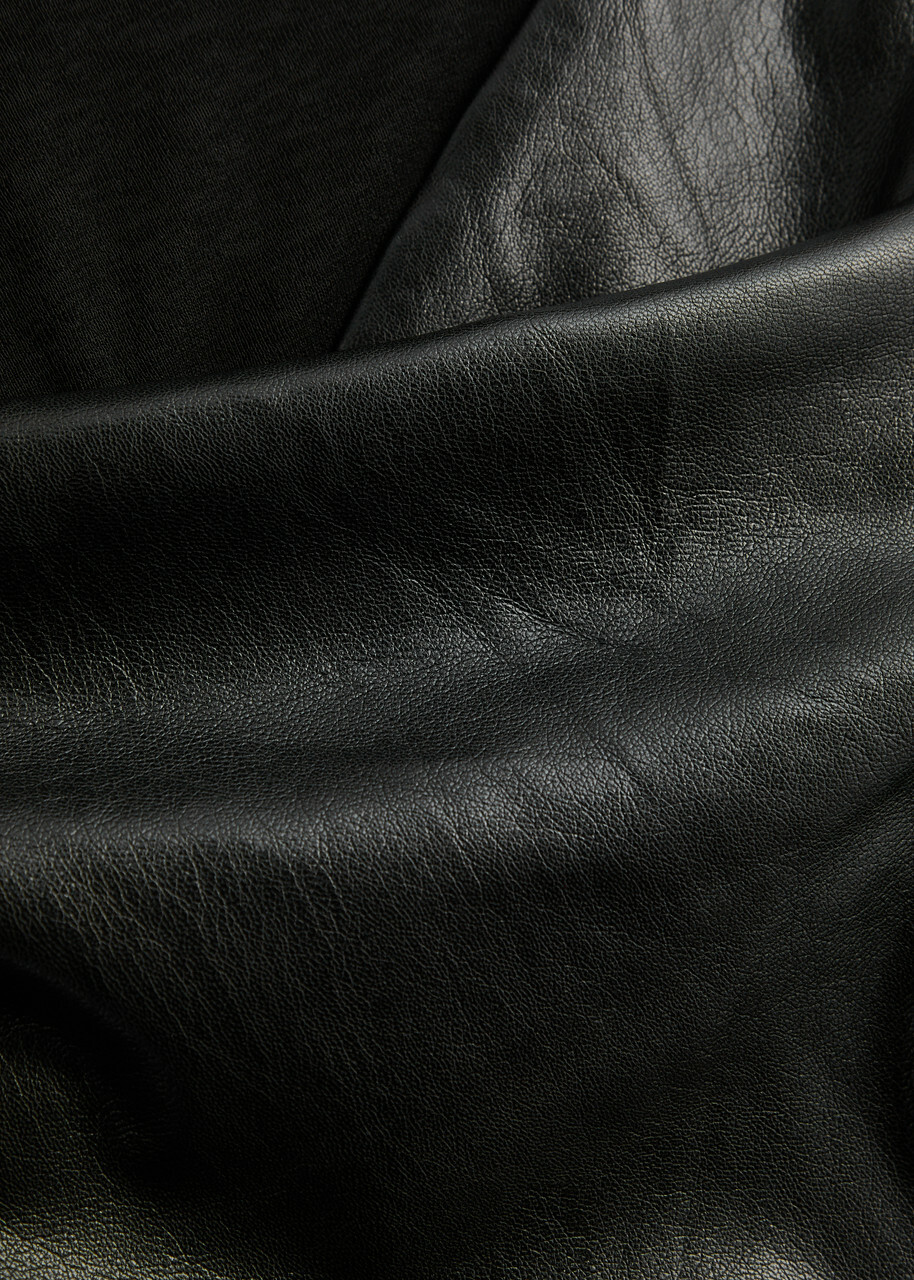 Nanushka Noleny Fine-knit and Faux Leather Mini Dress Black