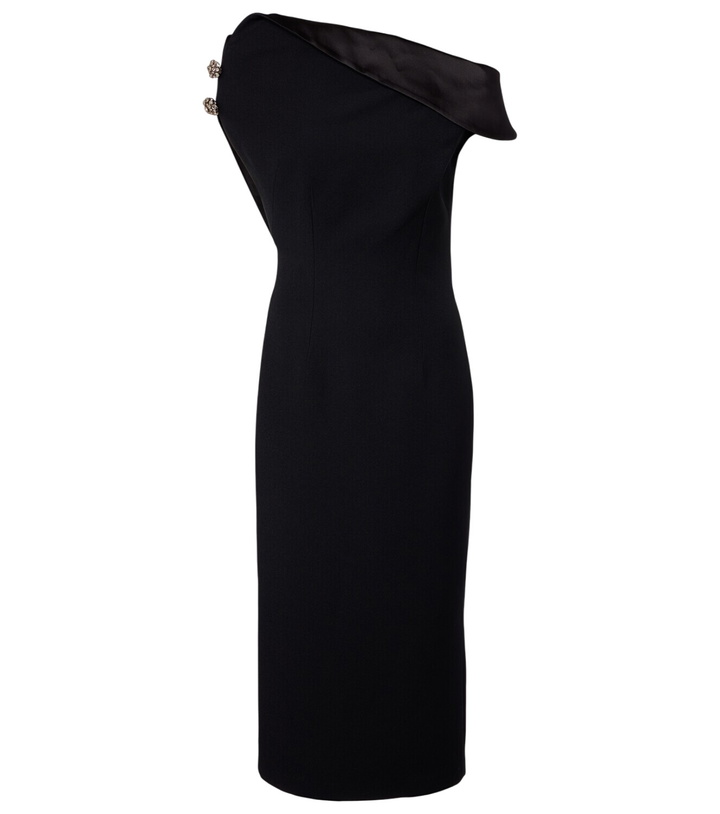 Photo: Safiyaa Reina asymmetric embellished midi dress