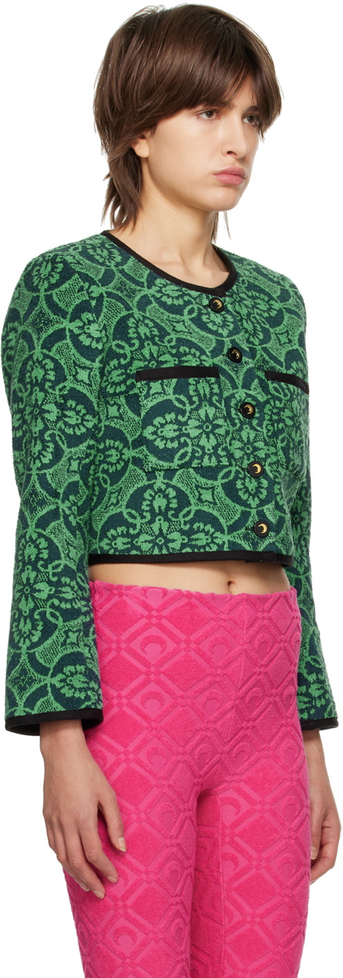 Marine Serre Green Boxy Tailored Jacket