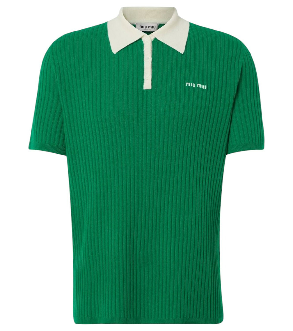 関税込【MiuMiu】Logo cotton pique polo shirt Miu Miu Cotton Piqué Polo Shirt | Saks Fifth Avenue