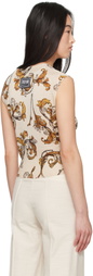 Versace Jeans Couture Beige Outline Barocco Lurex Vest