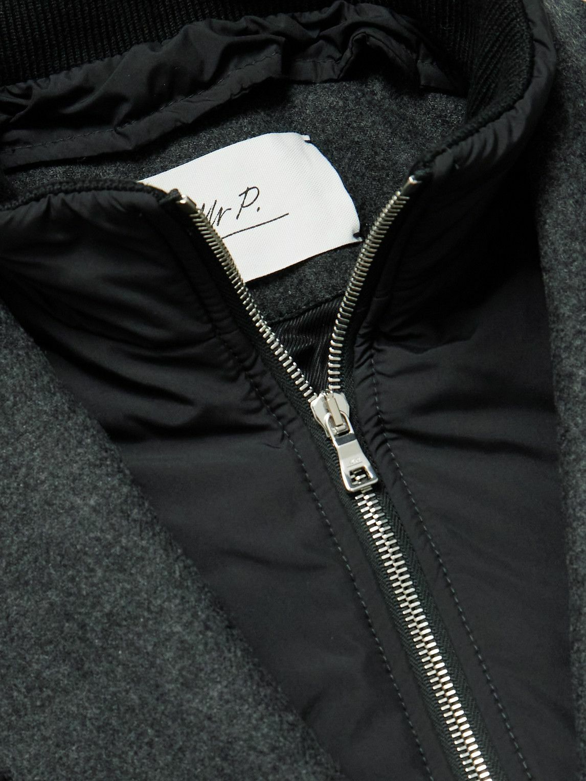 Mr P. - Shell-Trimmed Flannel Blazer - Black