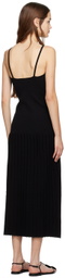 WYNN HAMLYN Black Accordion Slip Maxi Dress