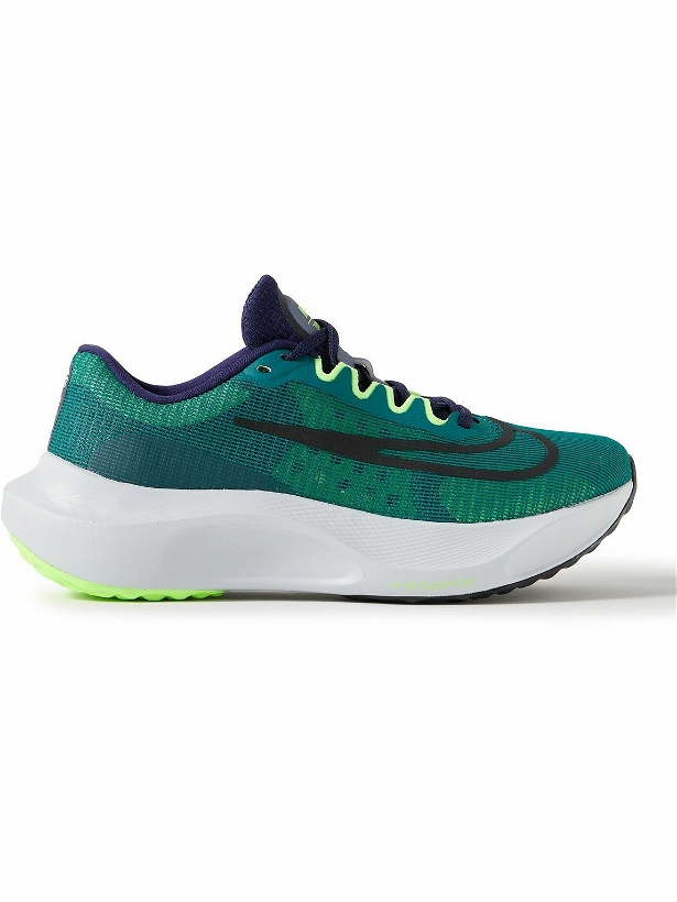 Photo: Nike Running - Zoom Fly 5 Rubber-Trimmed Mesh Sneakers - Green