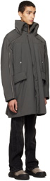 C2H4 Gray Continuous Zipper Coat
