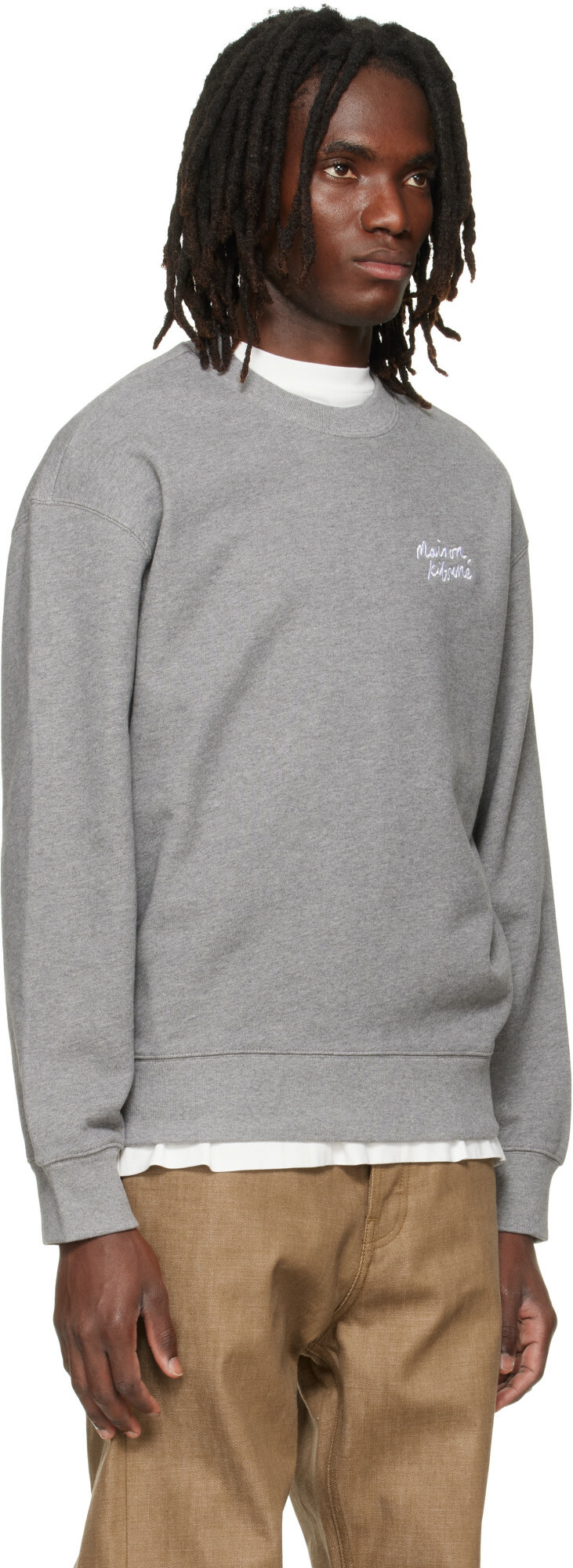 Maison Kitsuné Gray Handwriting Comfort Sweatshirt