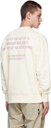 MSGM Off-White Logo Print Sweater