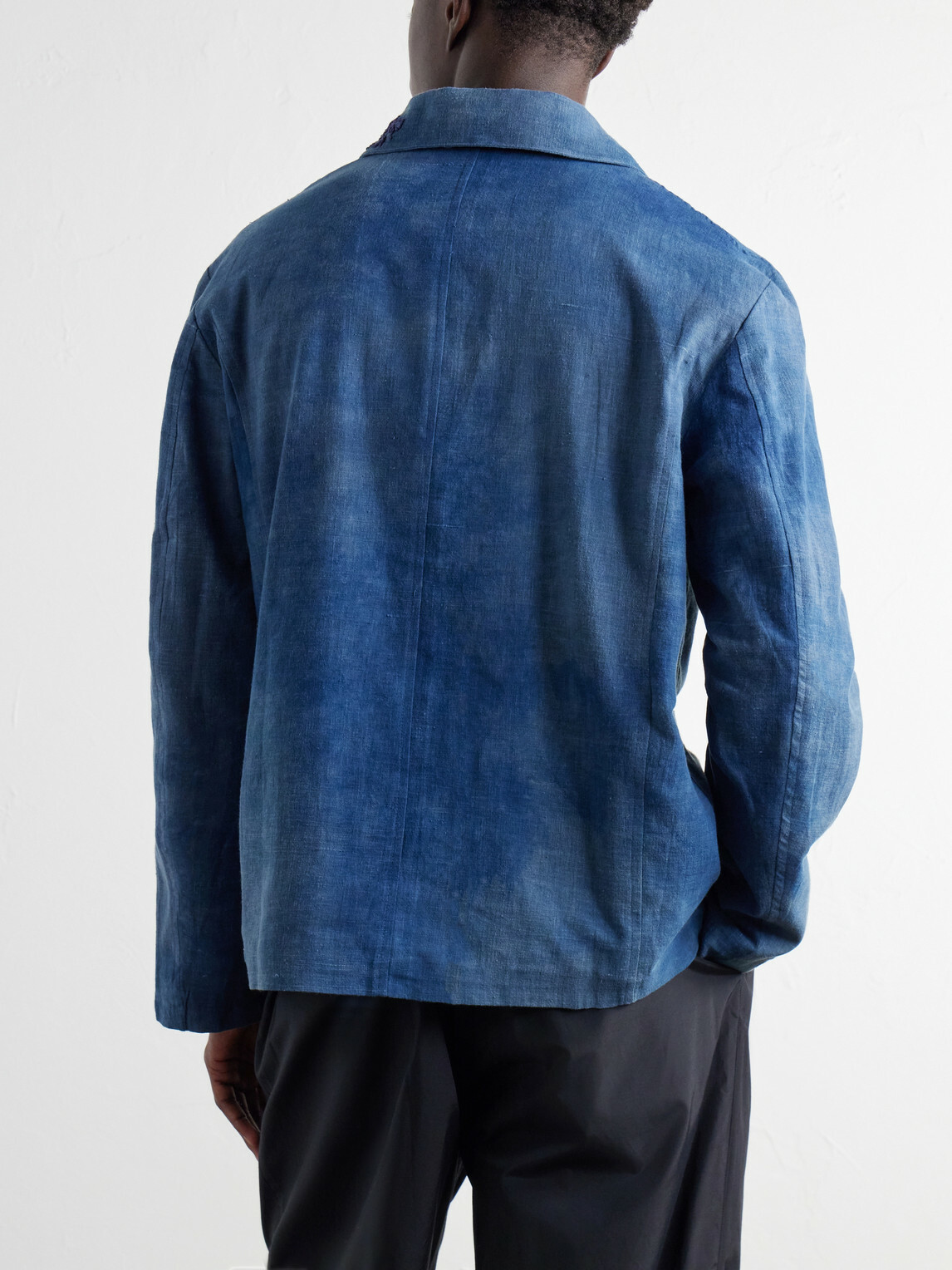 Kartik Research - Embroidered Cotton Chore Jacket - Blue