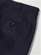 Loro Piana - Pantaflat Slim-Fit Pleated Linen Trousers - Blue