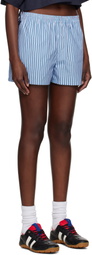 We11done Blue Stripe Classic Shorts
