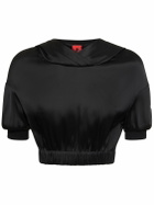 FERRARI - Stretch Viscose Cropped Hooded Top