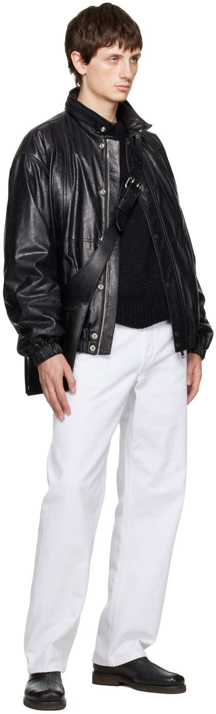 LEMAIRE Black Paneled Leather Jacket Lemaire