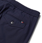 Moncler - Tapered Stretch-Cotton Track Pants - Blue
