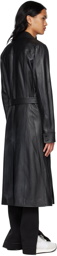 Courrèges Black Leather Trench Coat