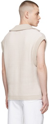 Solid Homme Beige Cotton Vest