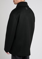 Loewe Womens Black Double-breasted Wool Peacoat S
