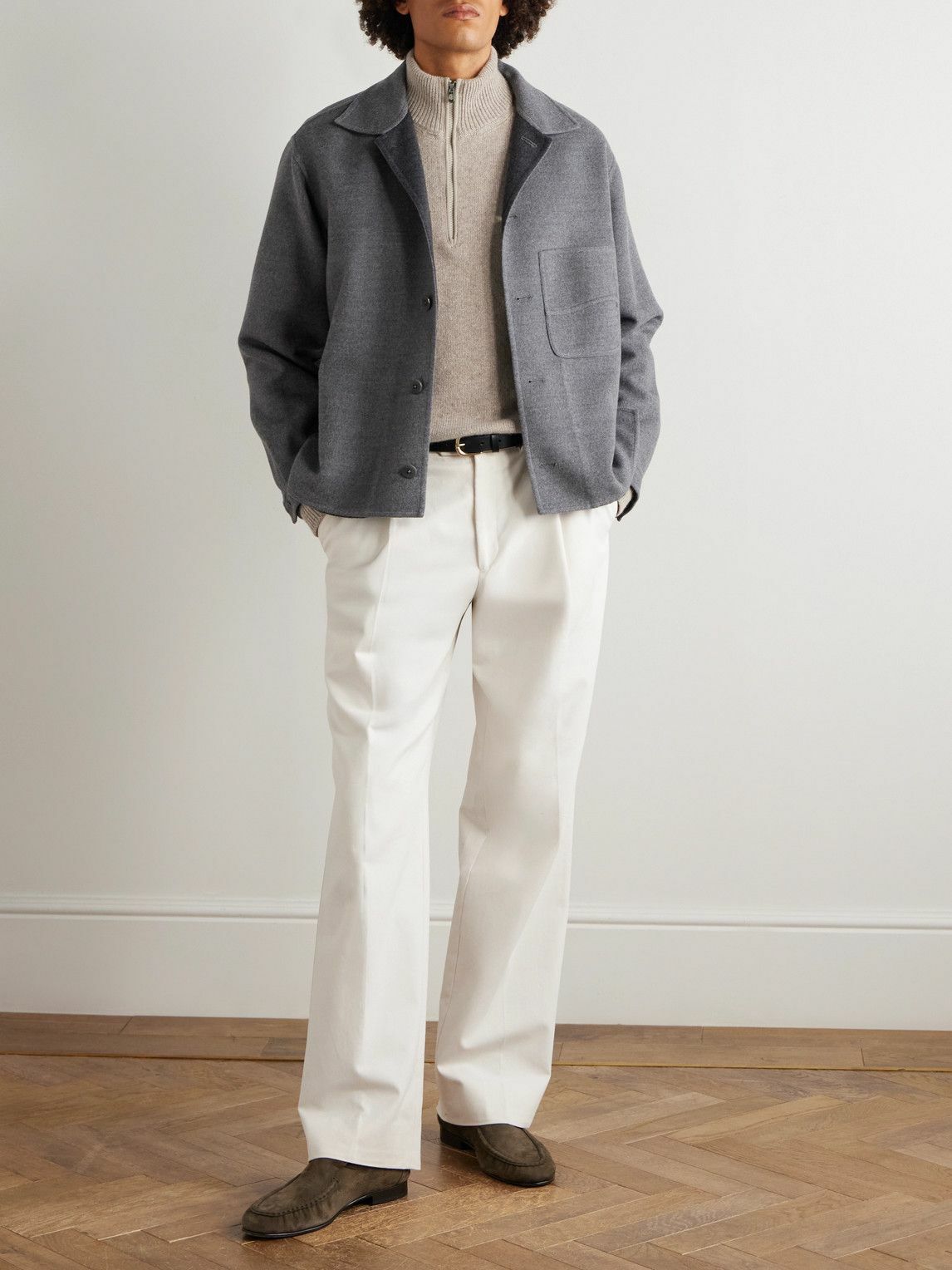 SEASE - Cashmere Half-Zip Sweater - Neutrals