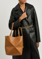 Loewe Puzzle Fold Medium Leather Tote - Tan - One Size