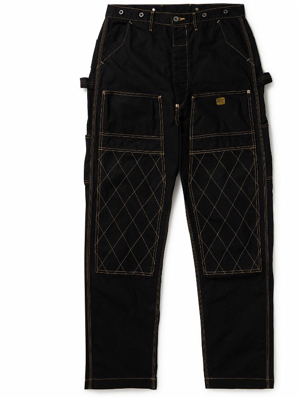 Photo: KAPITAL - Lumber Tapered Embroidered Cotton-Canvas Cargo Trousers - Black