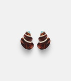 Yvonne Léon Coquillage 9kt gold earrings with diamonds and turquoise