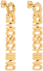 Moschino Gold Logo Lettering Pendant Earrings