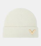 Valentino Ribbed-knit embellished cashmere beanie
