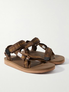 Suicoke - Carhartt WIP Depa-V2CHT Logo-Jacquard Sandals - Brown