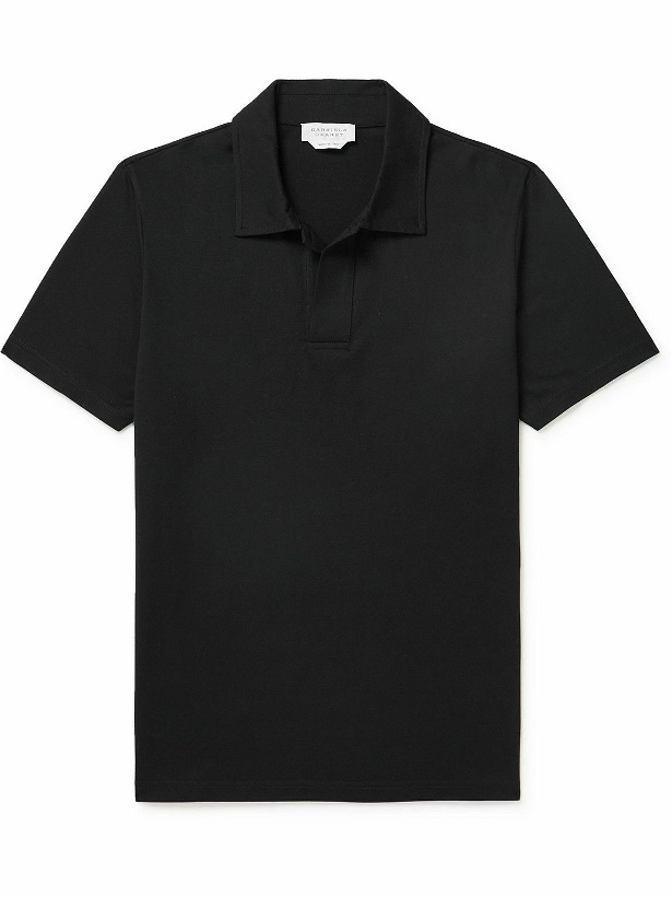 Photo: Gabriela Hearst - Cotton-Jersey Polo Shirt - Black