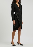 Bettter Agnelli Open-back Wool Dress Black