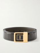 SAINT LAURENT - 3cm Eel Leather Belt - Black