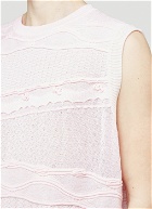 Textured Knitted Vest Top in Pink