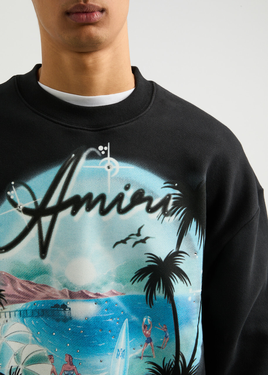 Amiri Paradise Printed Cotton Sweatshirt Black Amiri Amiri Paradise Printed Cotton Sweatshirt Black Amiri