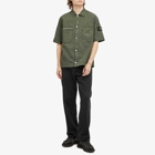 Stone Island Men's Stretch-TC Garment Dyed Short Sleeve Overshirt in Musk