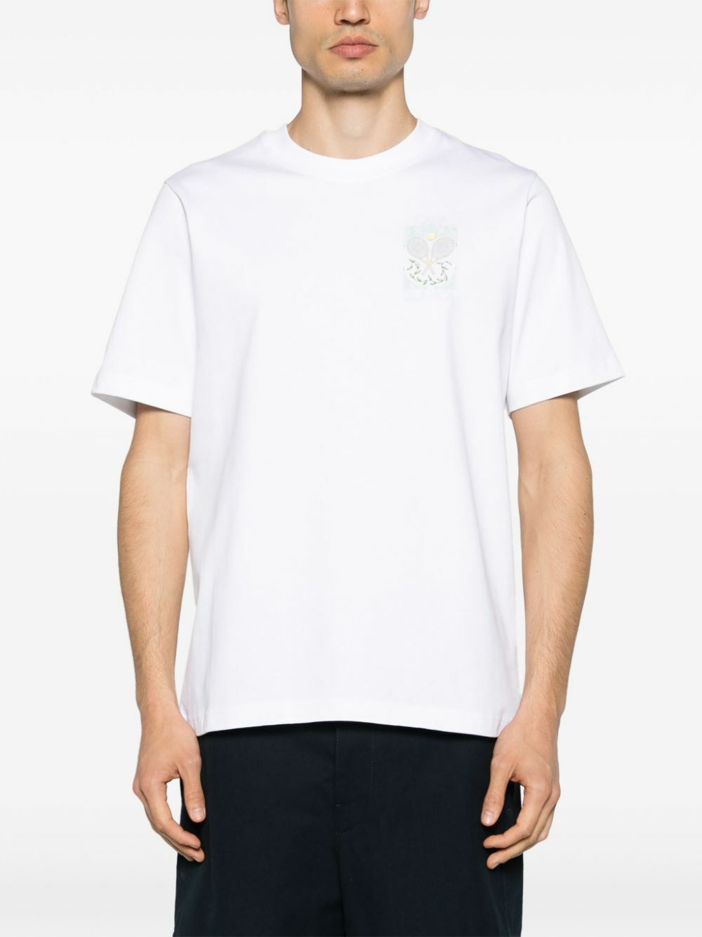 Casablanca White Logo Print Organic Cotton T-Shirt