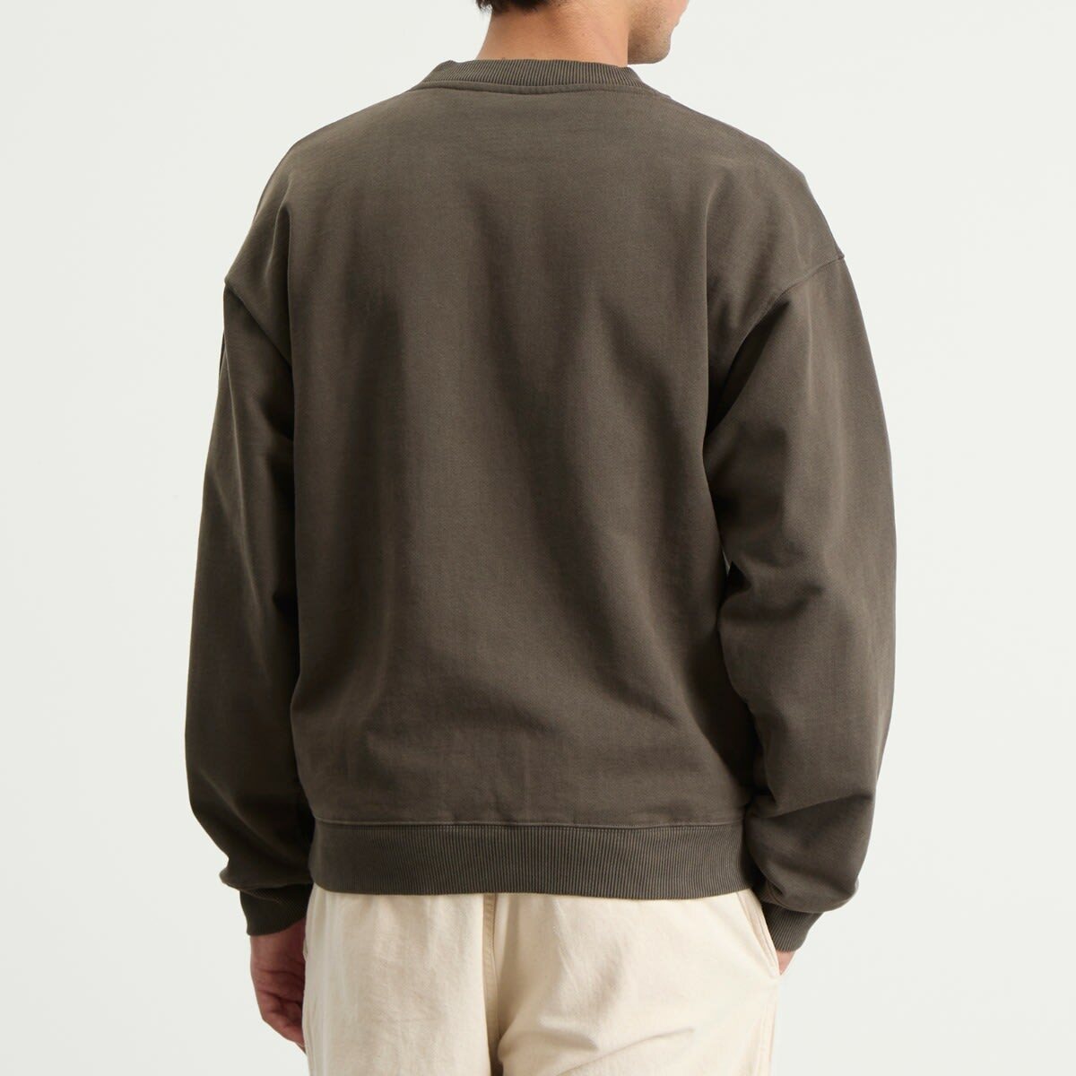 Bram's Fruit Men's Garden Hose Chain Stitch Crewneck Sweatshirt in Solid Charcoal