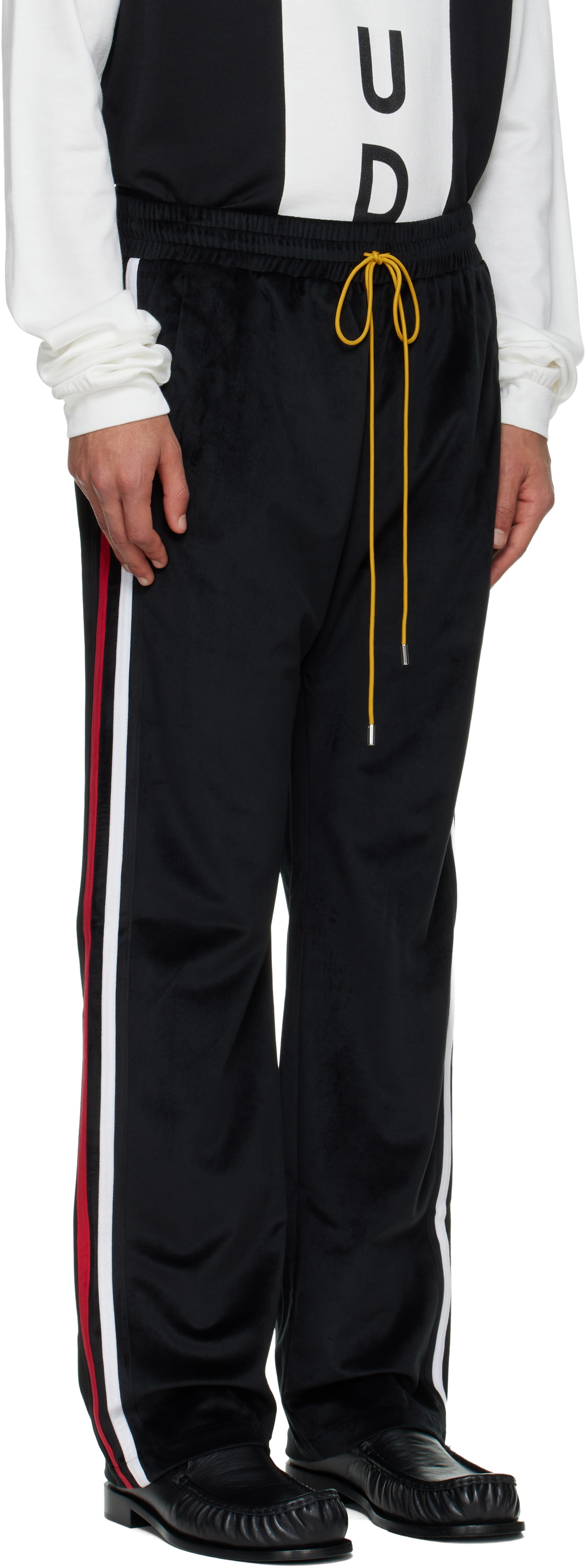 Rhude Black Mancino Velour Track Pants