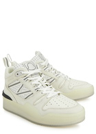Moncler Pivot Panelled Nubuck Hi-top Sneakers, Sneakers, Round toe White And Black 5, Moncler Trainers, Leather