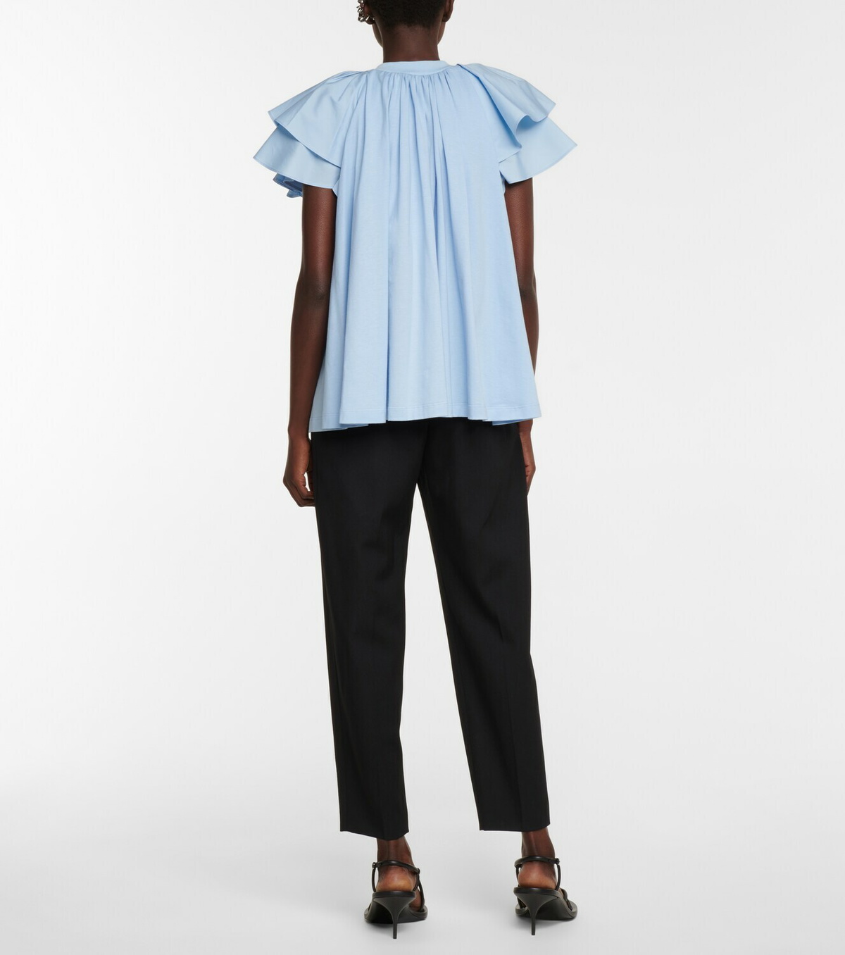 Alexander McQueen Ruffled cotton top Alexander McQueen