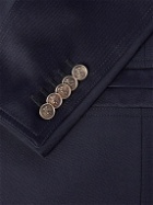 Etro - Silk Twill-Trimmed Stretch-Wool Suit Jacket - Blue