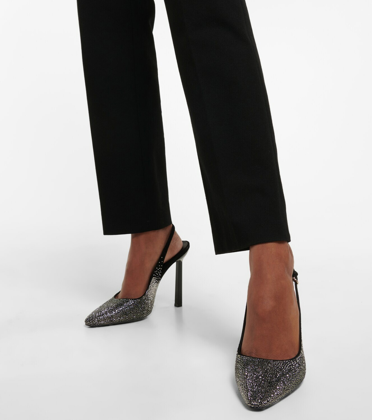 FERRAGAMO★ストラス-emb Ferragamo - Crystal-embellished suede pumps Salvatore Ferragamo